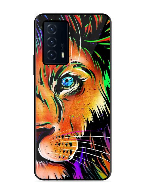 Colorful Lion Design Glossy Metal TPU Phone Cover for Iqoo Z5 (5G) Zapvi