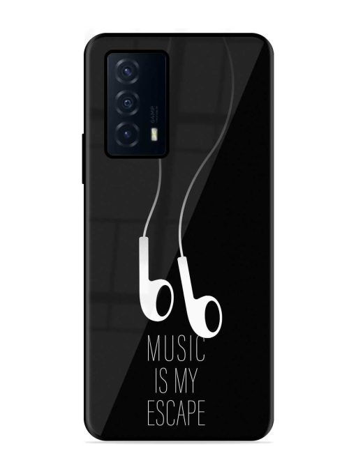 Music Is My Escape Glossy Metal Phone Cover for Iqoo Z5 (5G) Zapvi