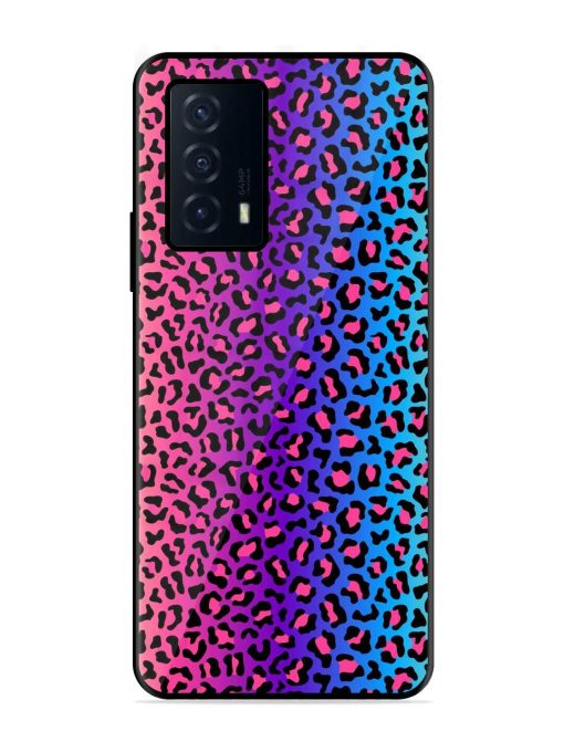 Colorful Leopard Seamless Glossy Metal Phone Cover for Iqoo Z5 (5G)