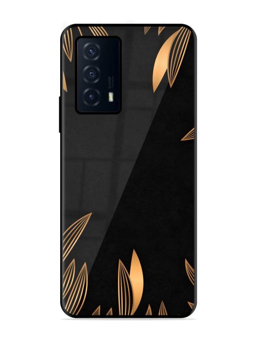 Golden Leaf Pattern Glossy Metal Phone Cover for Iqoo Z5 (5G) Zapvi