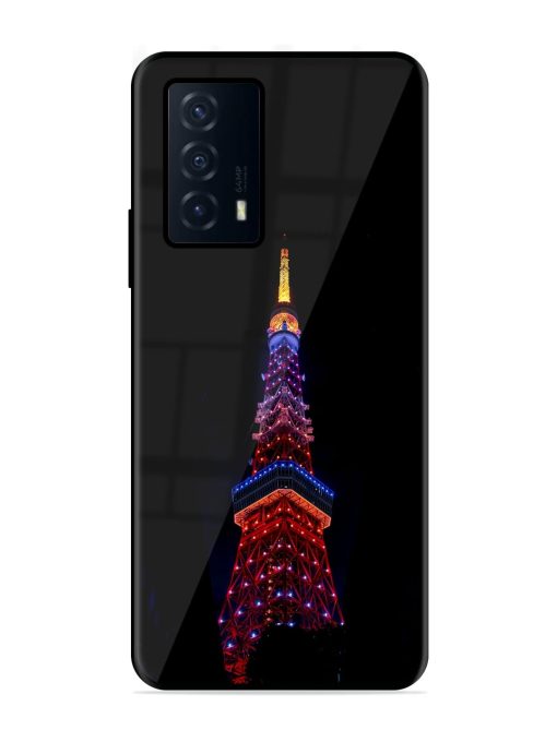 Eiffel Tower Night View Glossy Metal Phone Cover for Iqoo Z5 (5G) Zapvi