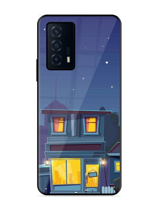 Vector Night House Glossy Metal Phone Cover for Iqoo Z5 (5G)