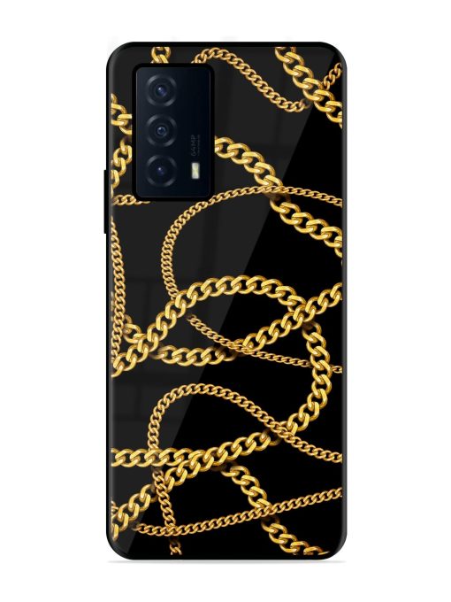 Decorative Golde Chain Glossy Metal Phone Cover for Iqoo Z5 (5G) Zapvi