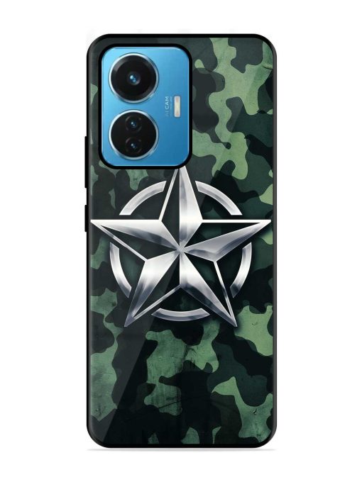 Indian Army Star Design Glossy Metal Phone Cover for Iqoo Z6 (44W) Zapvi