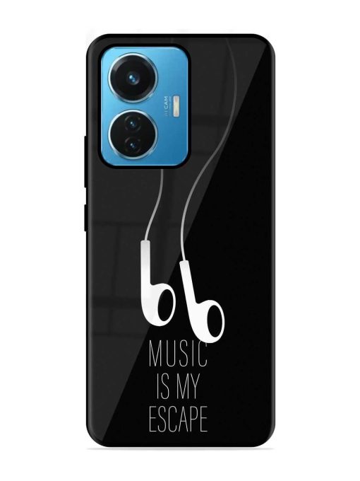 Music Is My Escape Glossy Metal Phone Cover for Iqoo Z6 (44W) Zapvi