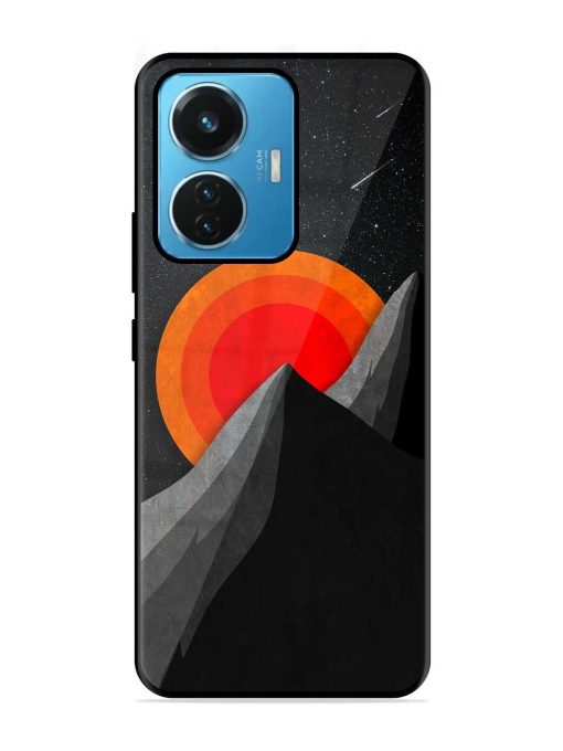 Black Mountain Glossy Metal Phone Cover for Iqoo Z6 (44W) Zapvi