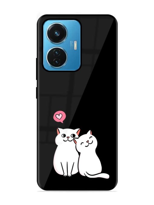 Cat Love Glossy Metal Phone Cover for Iqoo Z6 (44W) Zapvi