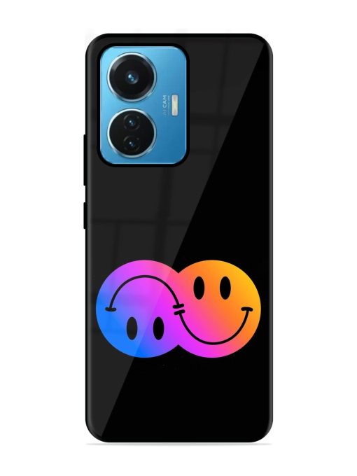 Gradient Smile Art Glossy Metal TPU Phone Cover for Iqoo Z6 (44W) Zapvi