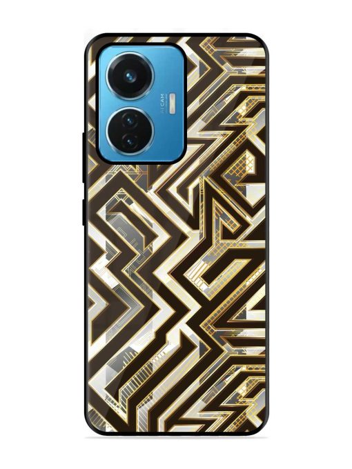 Technology Geometric Seamless Glossy Metal Phone Cover for Iqoo Z6 (44W) Zapvi