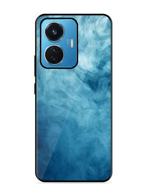 Blue Smoke Art Glossy Metal Phone Cover for Iqoo Z6 (44W) Zapvi