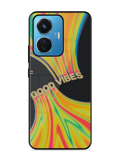 Good Vibes Glossy Metal Phone Cover for Iqoo Z6 (44W) Zapvi