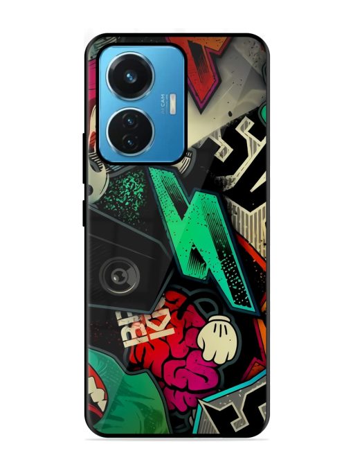 Graffiti Art Glossy Metal Phone Cover for Iqoo Z6 (44W) Zapvi