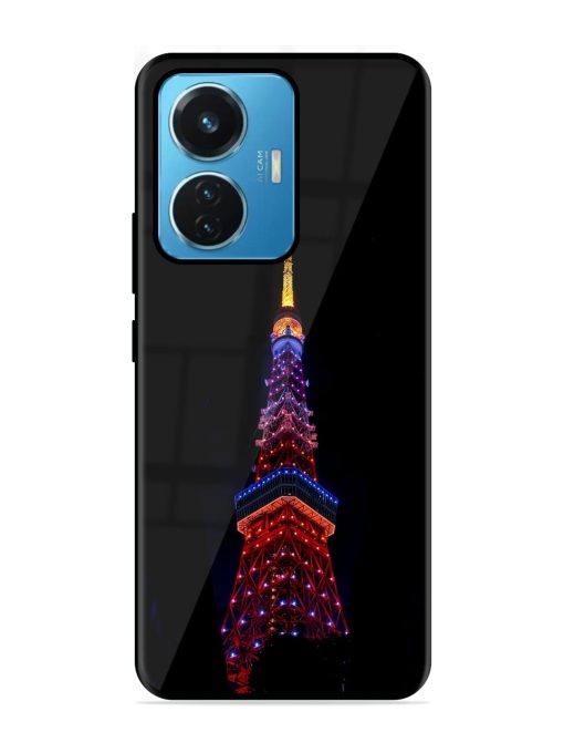 Eiffel Tower Night View Glossy Metal Phone Cover for Iqoo Z6 (44W) Zapvi