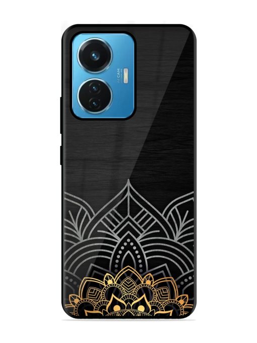 Decorative Golden Pattern Glossy Metal Phone Cover for Iqoo Z6 (44W) Zapvi