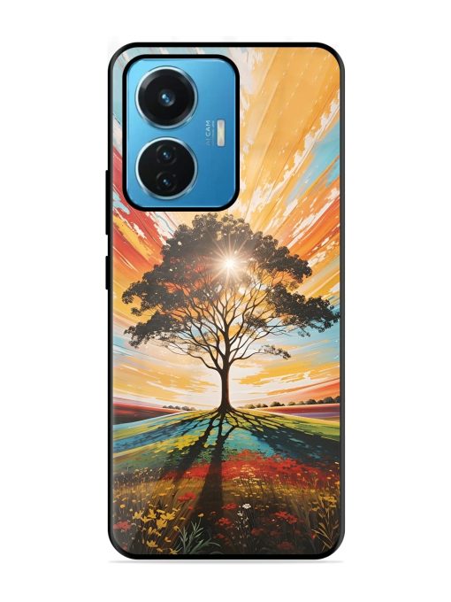 Abstract Tree Colorful Art Glossy Metal Phone Cover for Iqoo Z6 (44W)