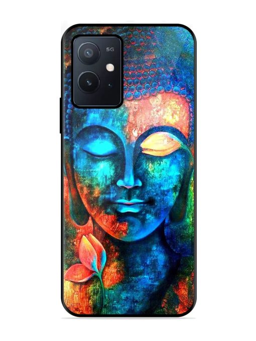 Buddha Painting Glossy Metal Phone Cover for Iqoo Z6 (5G) Zapvi