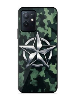 Indian Army Star Design Glossy Metal Phone Cover for Iqoo Z6 (5G)