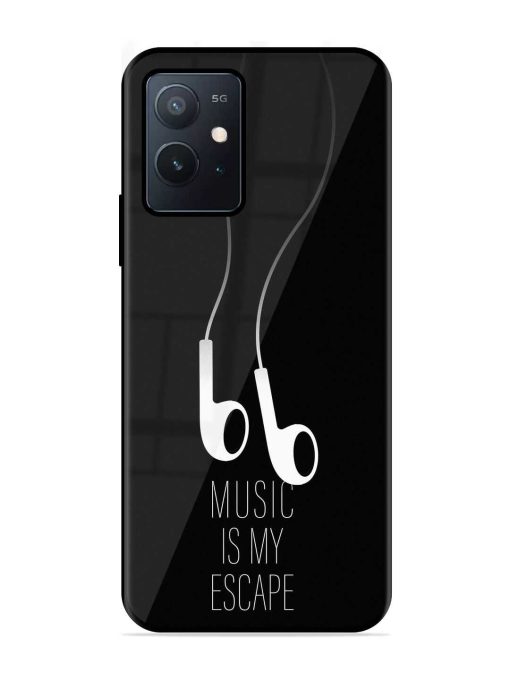 Music Is My Escape Glossy Metal Phone Cover for Iqoo Z6 (5G) Zapvi