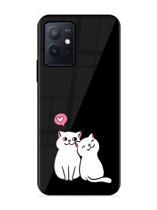 Cat Love Glossy Metal Phone Cover for Iqoo Z6 (5G) Zapvi