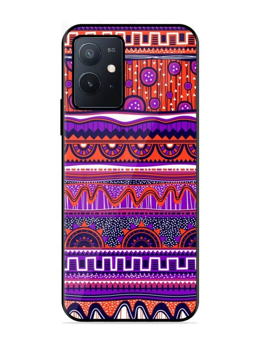 Ethnic Seamless Pattern Glossy Metal TPU Phone Cover for Iqoo Z6 (5G) Zapvi