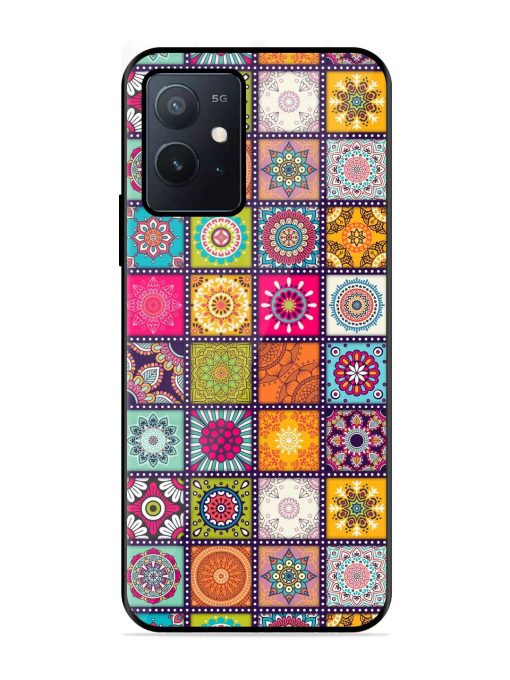 Seamless Pattern Vintage Glossy Metal Phone Cover for Iqoo Z6 (5G) Zapvi