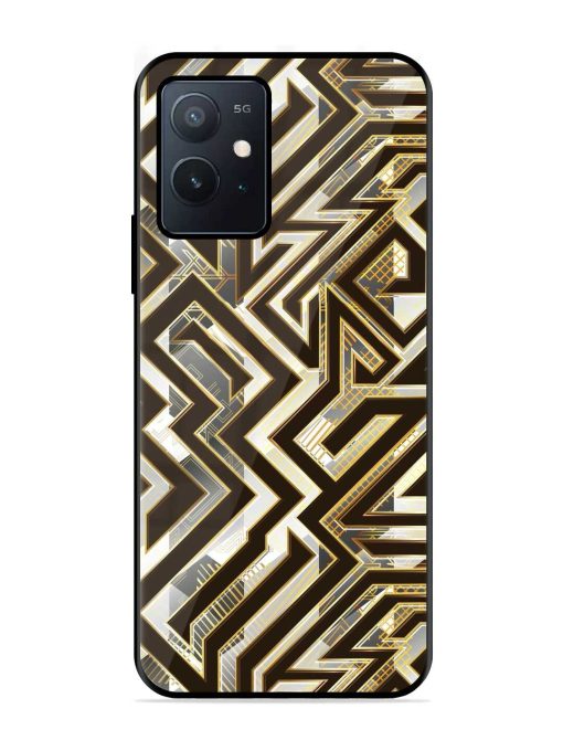 Technology Geometric Seamless Glossy Metal Phone Cover for Iqoo Z6 (5G) Zapvi