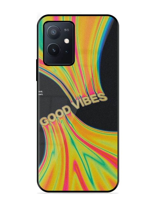 Good Vibes Glossy Metal Phone Cover for Iqoo Z6 (5G) Zapvi