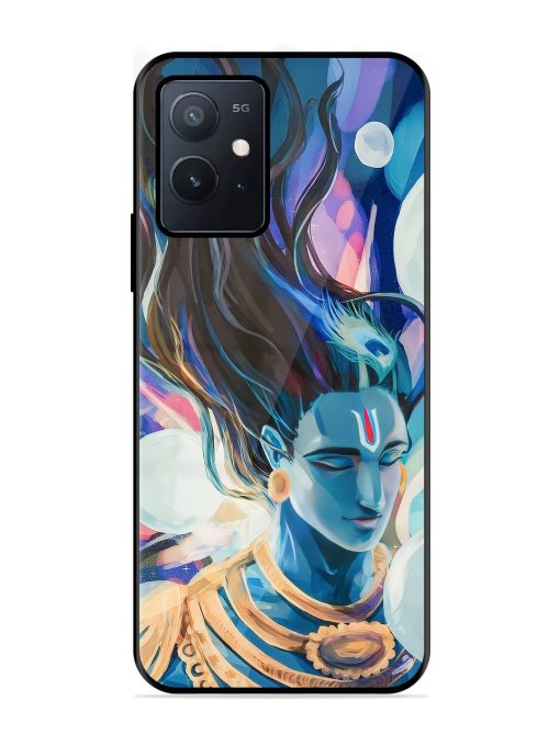 Bhagwan Sri Krishna Glossy Metal Phone Cover for Iqoo Z6 (5G) Zapvi