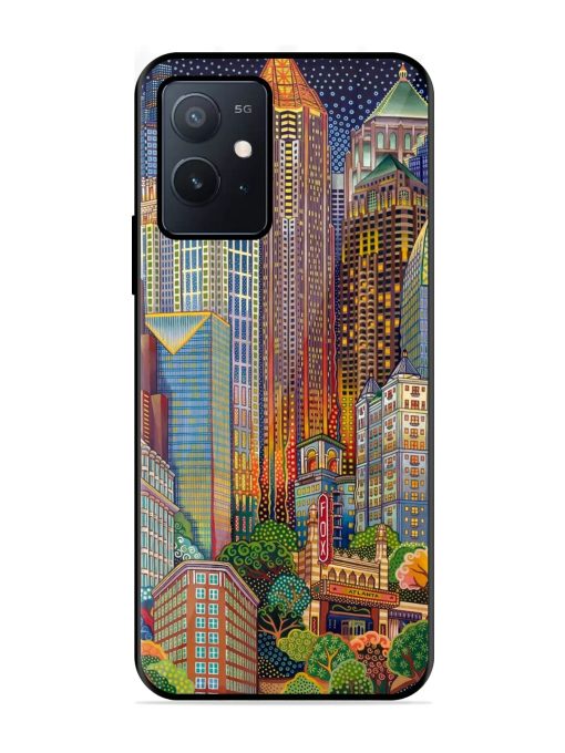 Cityscapes Art Glossy Metal Phone Cover for Iqoo Z6 (5G) Zapvi