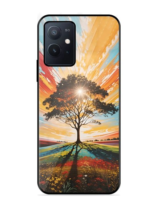 Abstract Tree Colorful Art Glossy Metal Phone Cover for Iqoo Z6 (5G) Zapvi