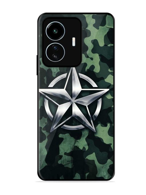 Indian Army Star Design Glossy Metal Phone Cover for Iqoo Z6 Lite