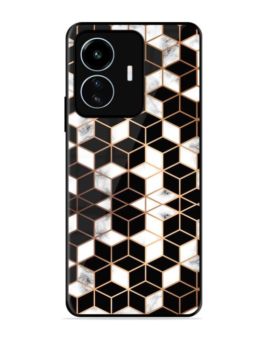 Vector Marble Texture Glossy Metal Phone Cover for Iqoo Z6 Lite