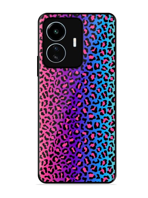 Colorful Leopard Seamless Glossy Metal Phone Cover for Iqoo Z6 Lite