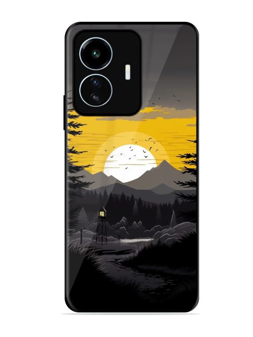 Sunset Vector Glossy Metal Phone Cover for Iqoo Z6 Lite Zapvi