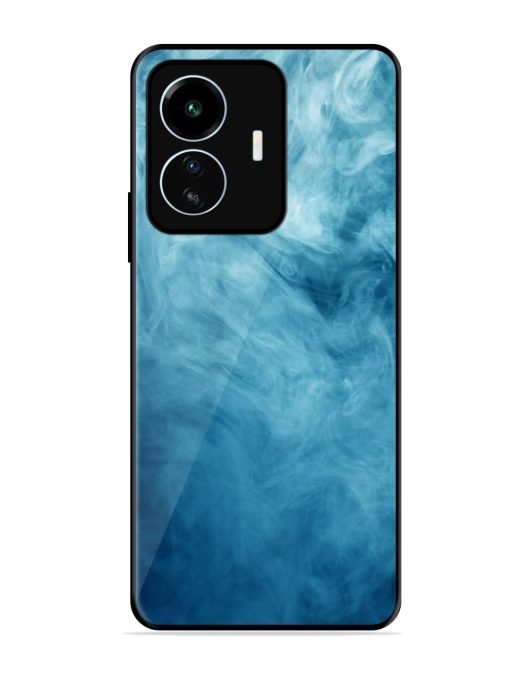 Blue Smoke Art Glossy Metal Phone Cover for Iqoo Z6 Lite