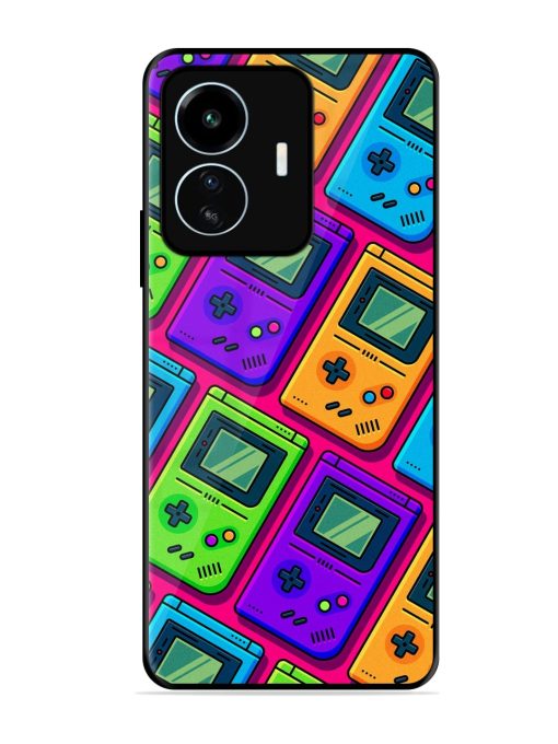 Game Seamless Pattern Glossy Metal Phone Cover for Iqoo Z6 Lite