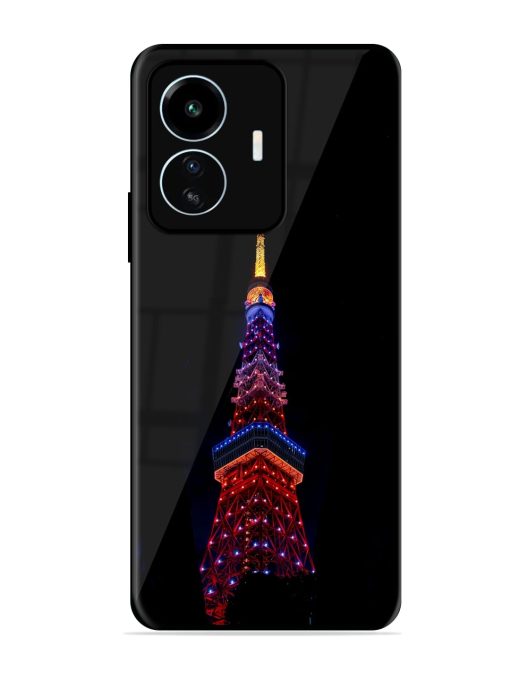 Eiffel Tower Night View Glossy Metal Phone Cover for Iqoo Z6 Lite