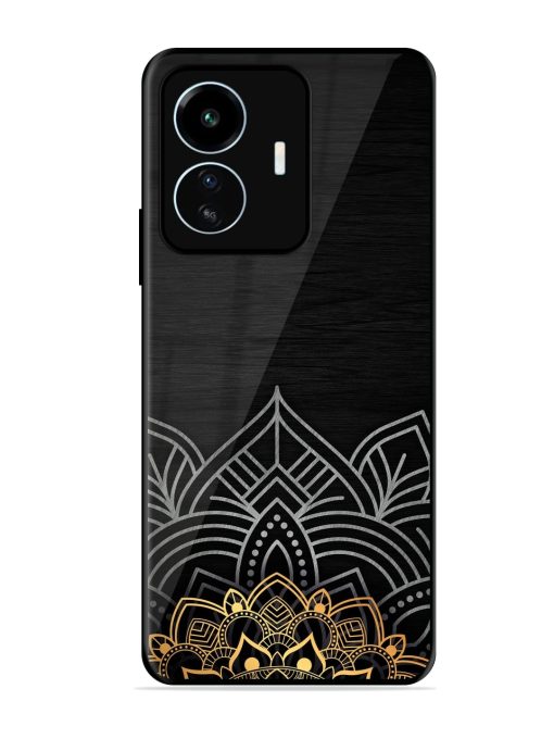 Decorative Golden Pattern Glossy Metal Phone Cover for Iqoo Z6 Lite