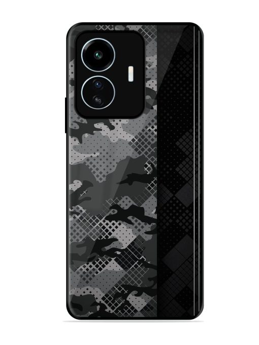 Dark Camouflage Glossy Metal Phone Cover for Iqoo Z6 Lite