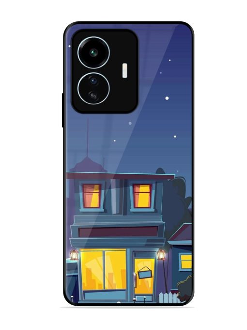 Vector Night House Glossy Metal Phone Cover for Iqoo Z6 Lite