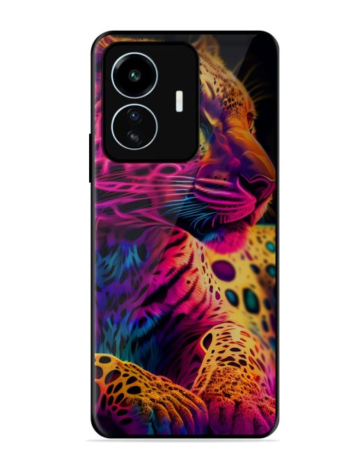 Leopard Art Glossy Metal Phone Cover for Iqoo Z6 Lite