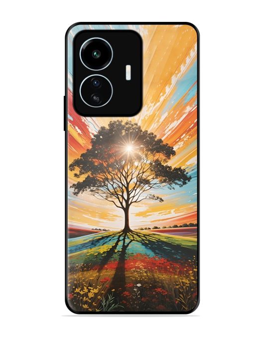 Abstract Tree Colorful Art Glossy Metal Phone Cover for Iqoo Z6 Lite