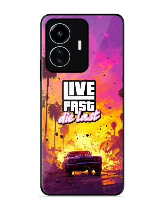 Live Fast Glossy Metal Phone Cover for Iqoo Z6 Lite