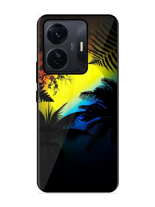 Colorful Sunset With Palm Trees Glossy Metal Phone Cover for Iqoo Z6 Pro Zapvi