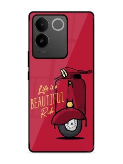 Life Is Beautiful Rides Glossy Metal Phone Cover for Iqoo Z7 Pro (5G)