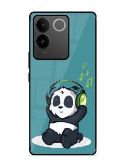 Music Panda Glossy Metal Phone Cover for Iqoo Z7 Pro (5G)