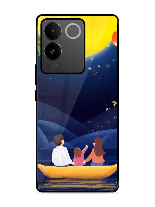 Happy Family And Beautiful View Glossy Metal Phone Cover for Iqoo Z7 Pro (5G) Zapvi