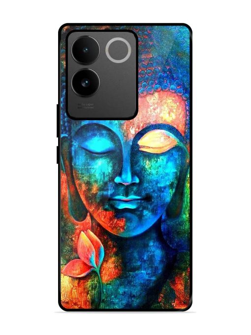 Buddha Painting Glossy Metal Phone Cover for Iqoo Z7 Pro (5G)