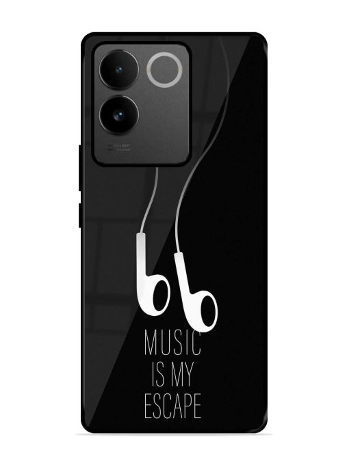 Music Is My Escape Glossy Metal Phone Cover for Iqoo Z7 Pro (5G) Zapvi