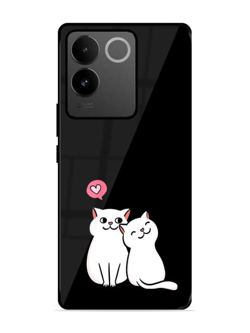 Cat Love Glossy Metal Phone Cover for Iqoo Z7 Pro (5G)